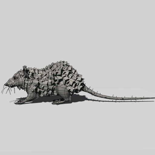 Rat animal Low-poly 3D model_6