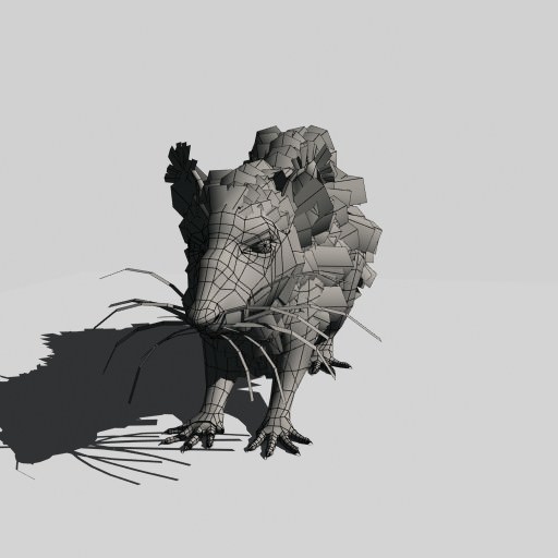 Rat animal Low-poly 3D model_8