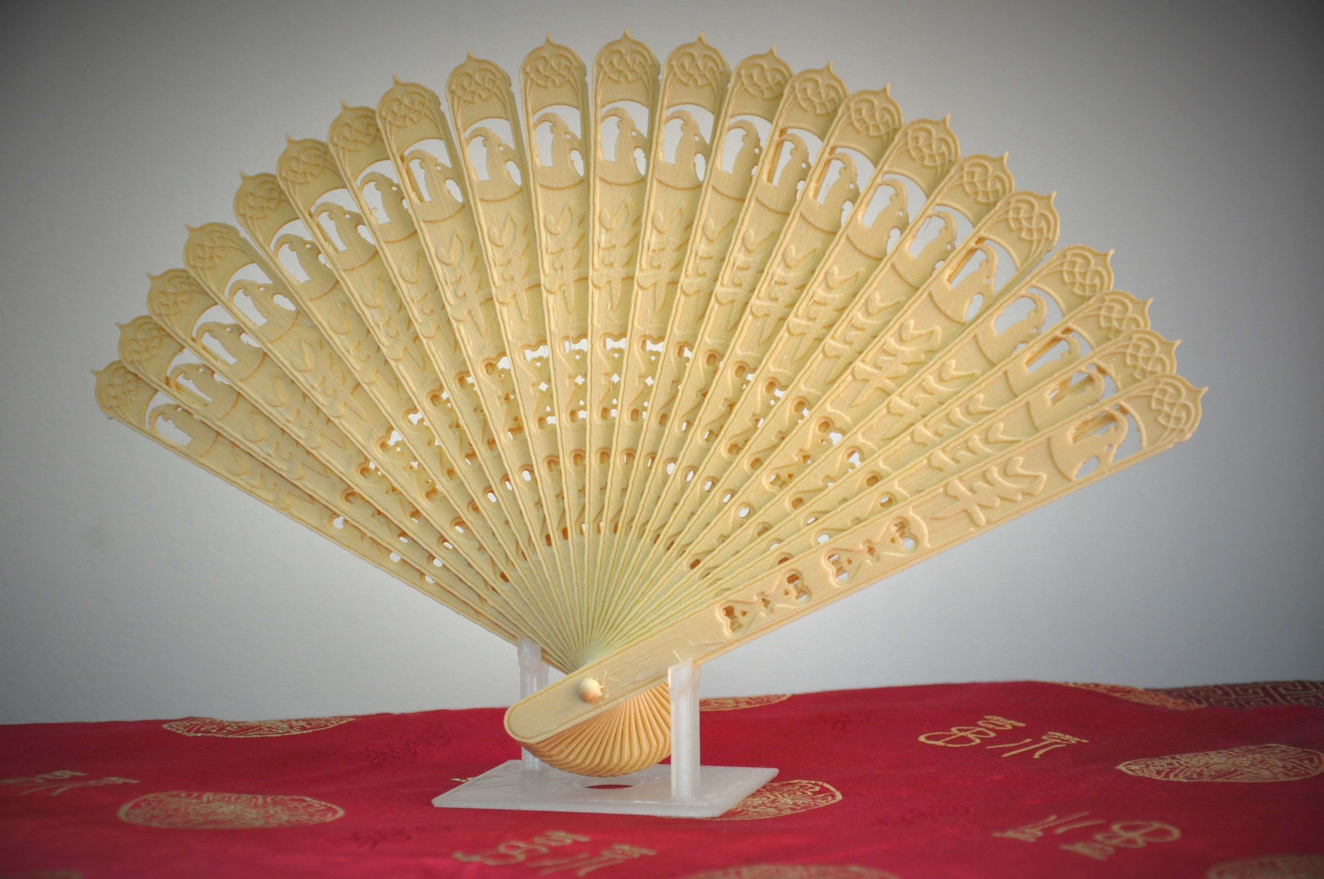 3D Printed Chinese Oriental Folding Fan  3D print model_4
