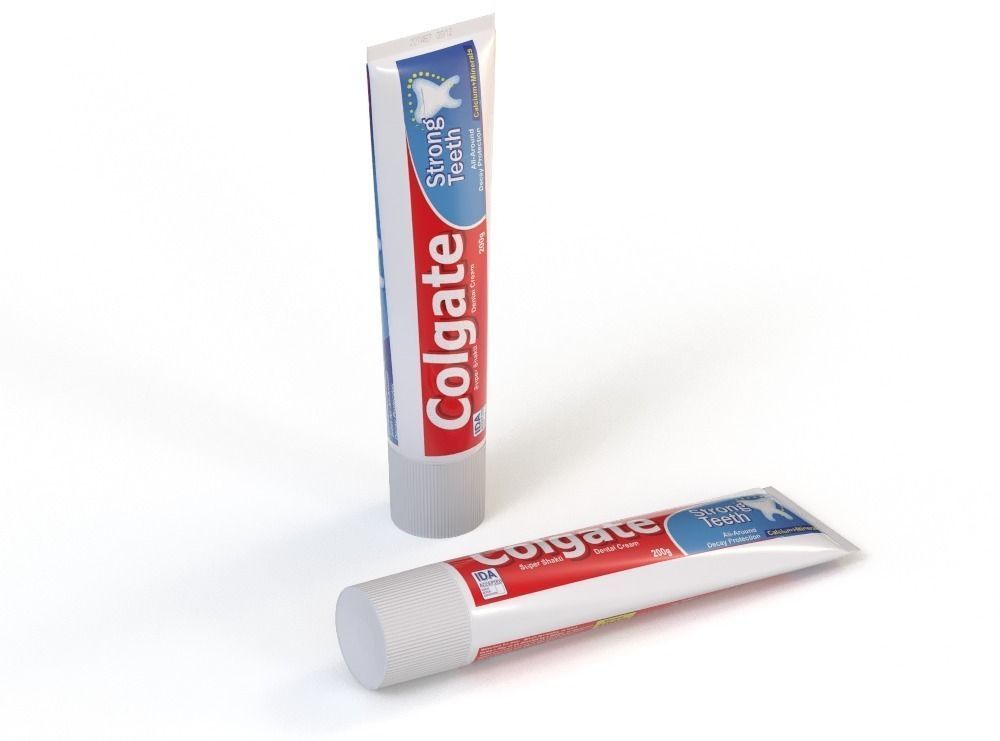 Tooth Paste Tube Low-poly 3D model_1