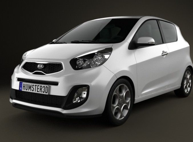 Kia Picanto Morning 3-door 2012 3D Model MAX OBJ 3DS FBX ...