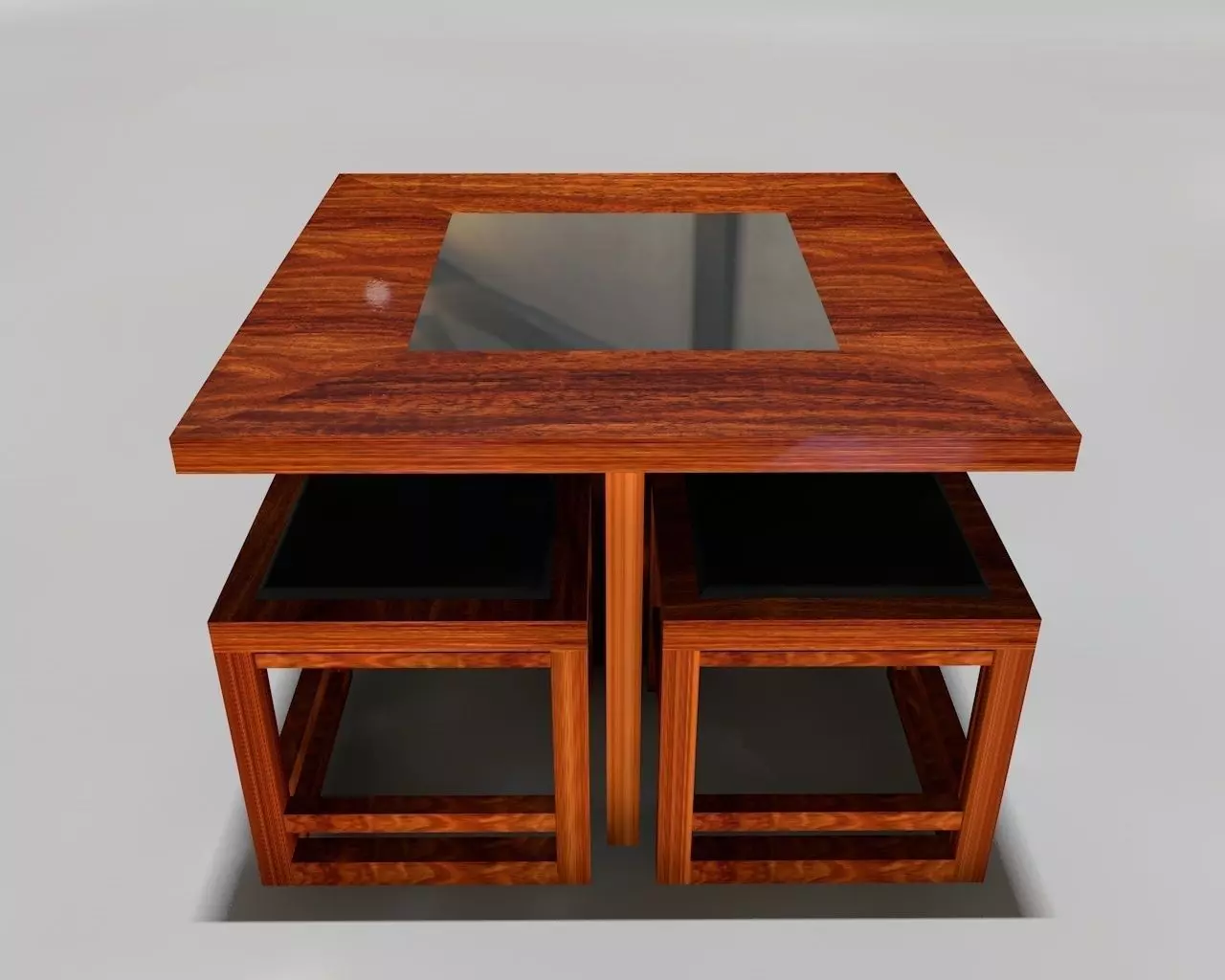 Cafe Table Set 3D model_0