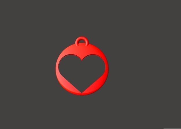 Simple Heart Pendant Free 3D print model_0
