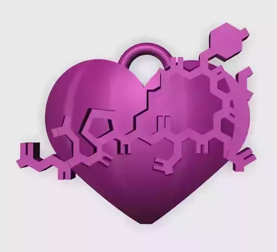 Oxytocin Heart Pendant 3D print model