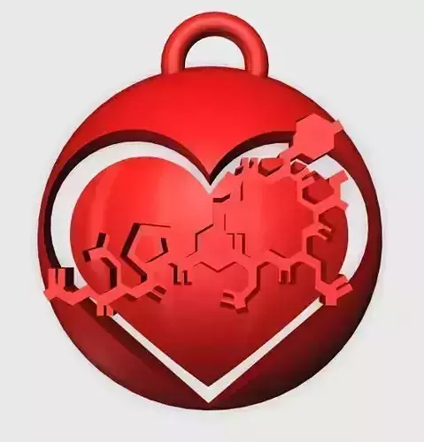Oxytocin Heart Pendant 2 3D print model