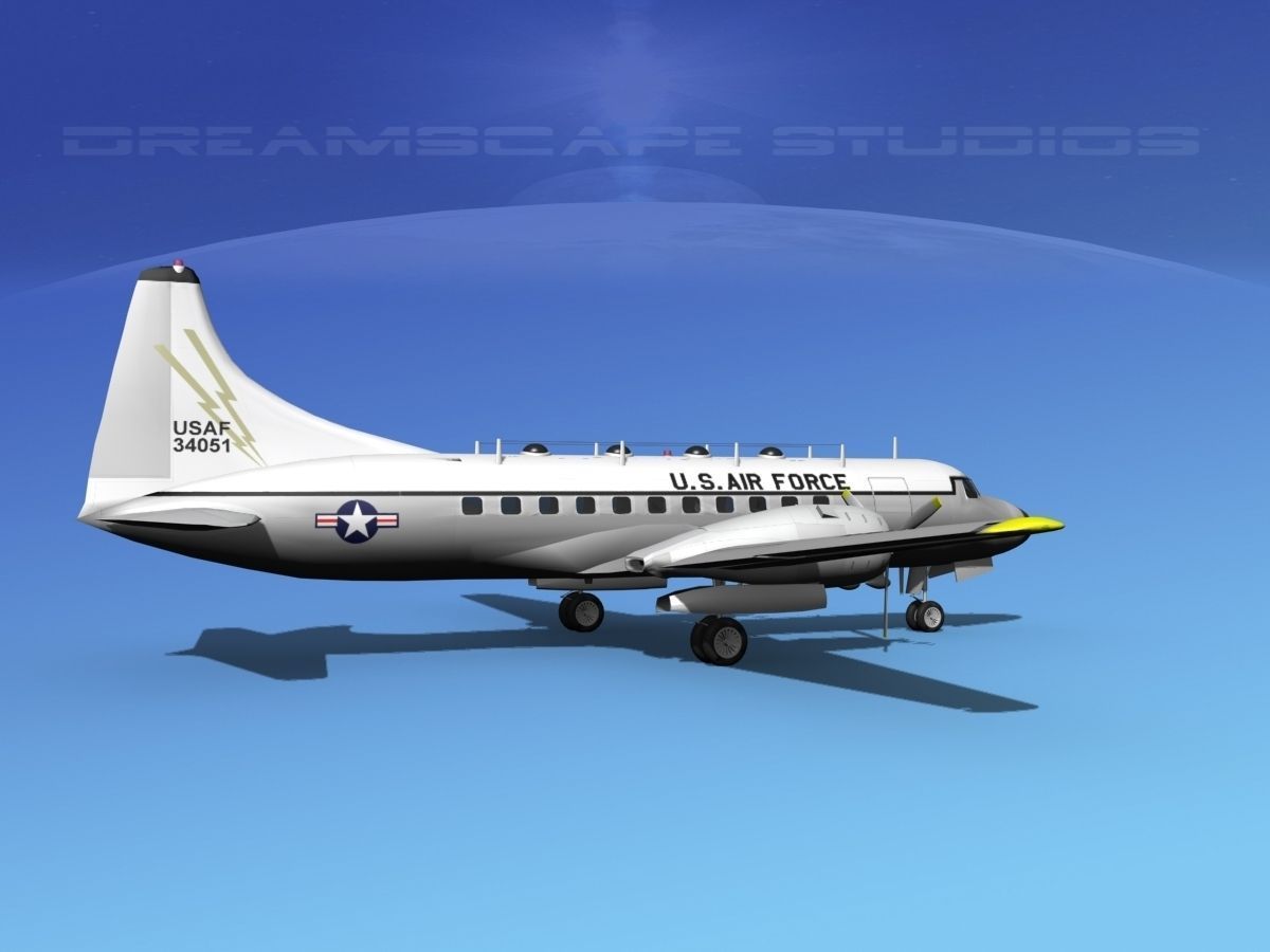 Convair T-29 USAF V04 3D model_2