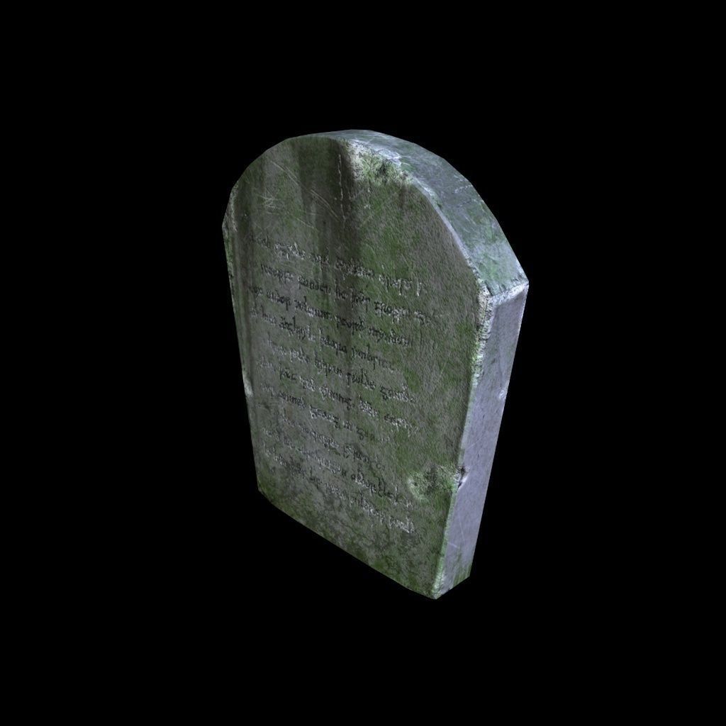 OldGravestone6 tombstone - Low-poly 3D model_1
