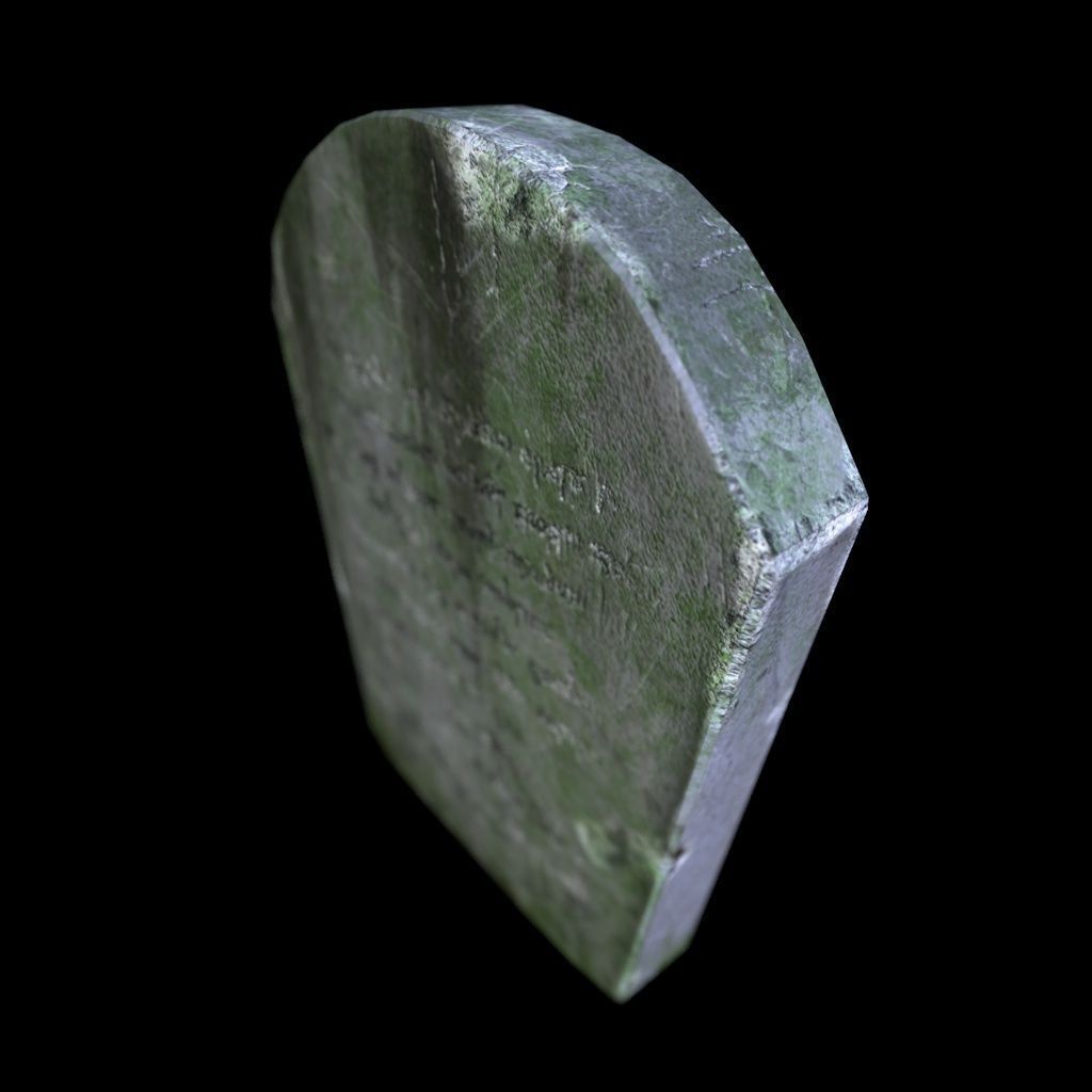 OldGravestone6 tombstone - Low-poly 3D model_4