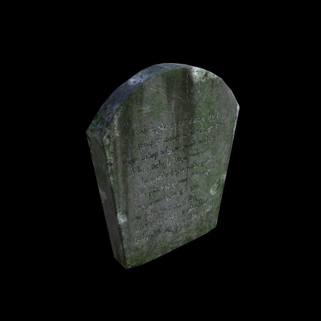 OldGravestone6 tombstone - Low-poly 3D model_2
