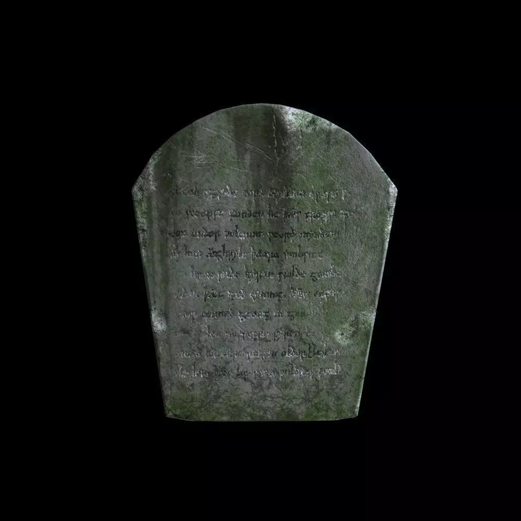 OldGravestone6 tombstone - Low-poly 3D model_0