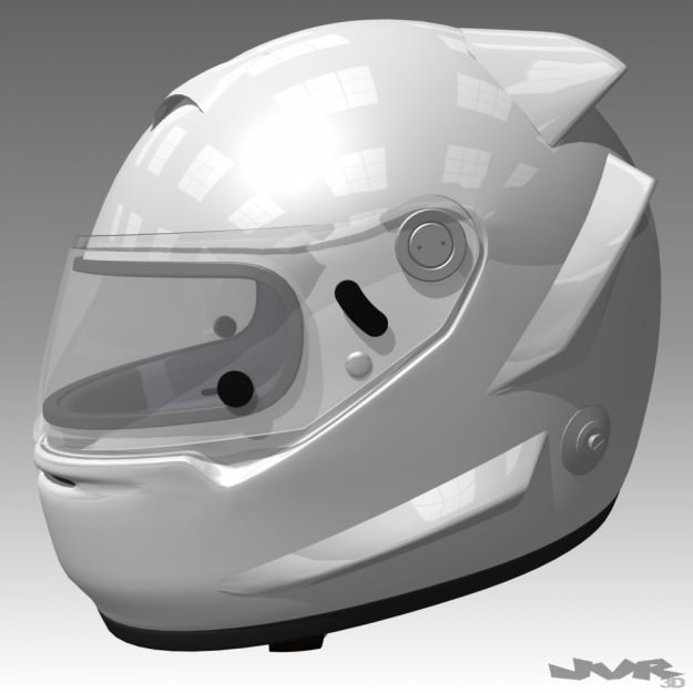 Race Car Helmet 3D model_3