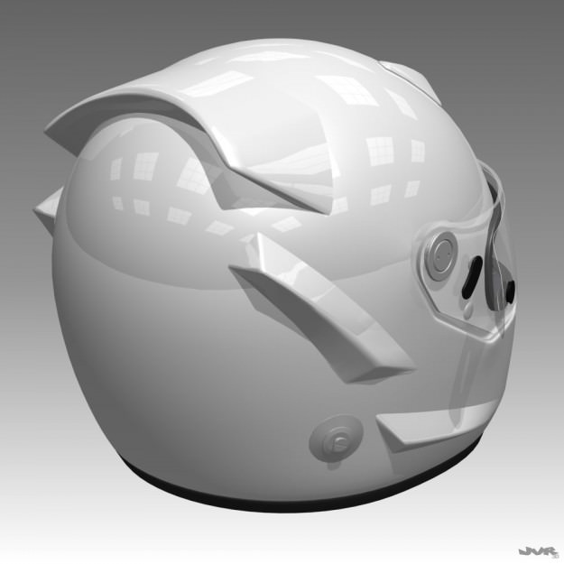 Race Car Helmet 3D model_2
