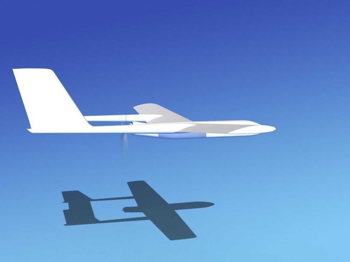 Mohajer 3 Drone Unmarked 3D model_3