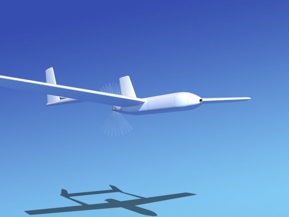 Mohajer 3 Drone Unmarked 3D model_2