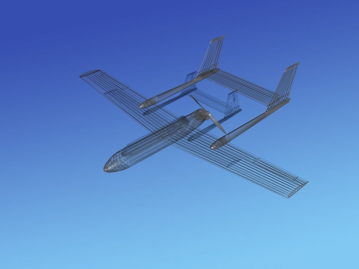 Mohajer 3 Drone Unmarked 3D model_11
