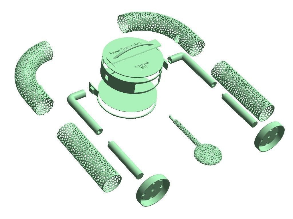 Voronoi Pendulum Clock Free 3D print model_5