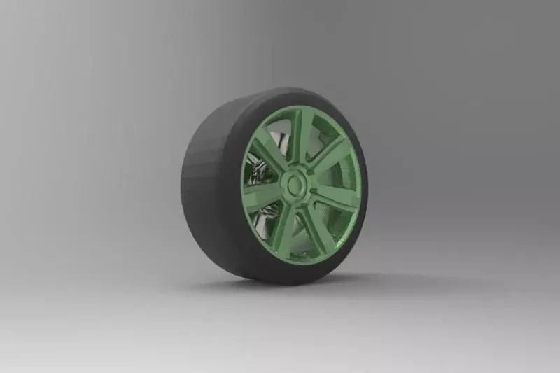 Bentley wheel with textures and  tyre 3D model_0