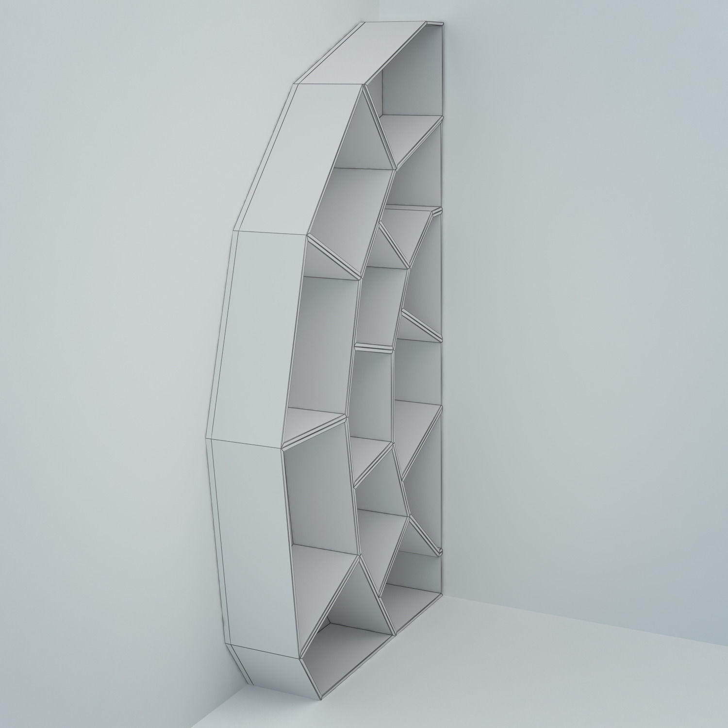Spider web bookcase Low-poly 3D model_3