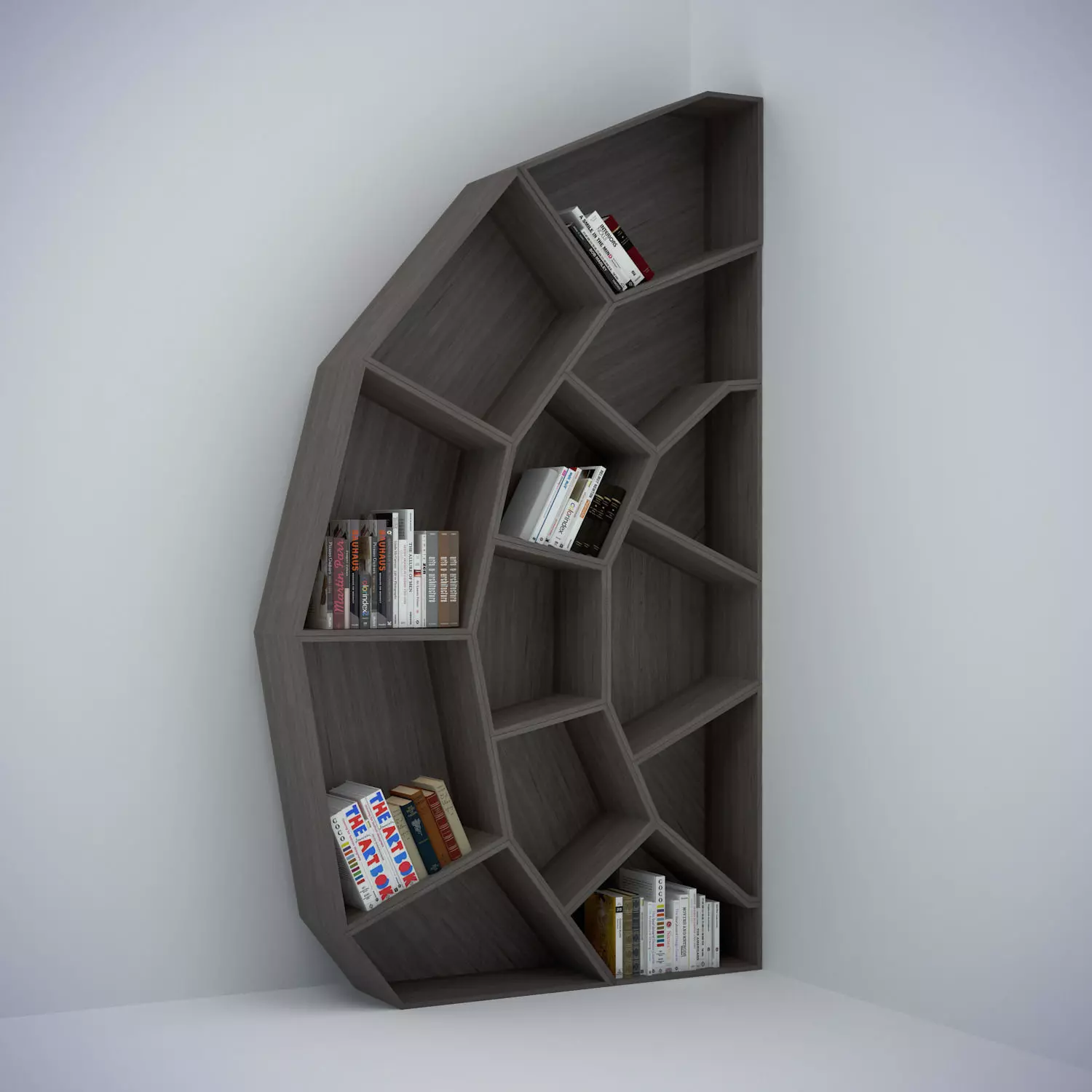Spider web bookcase Low-poly 3D model_0