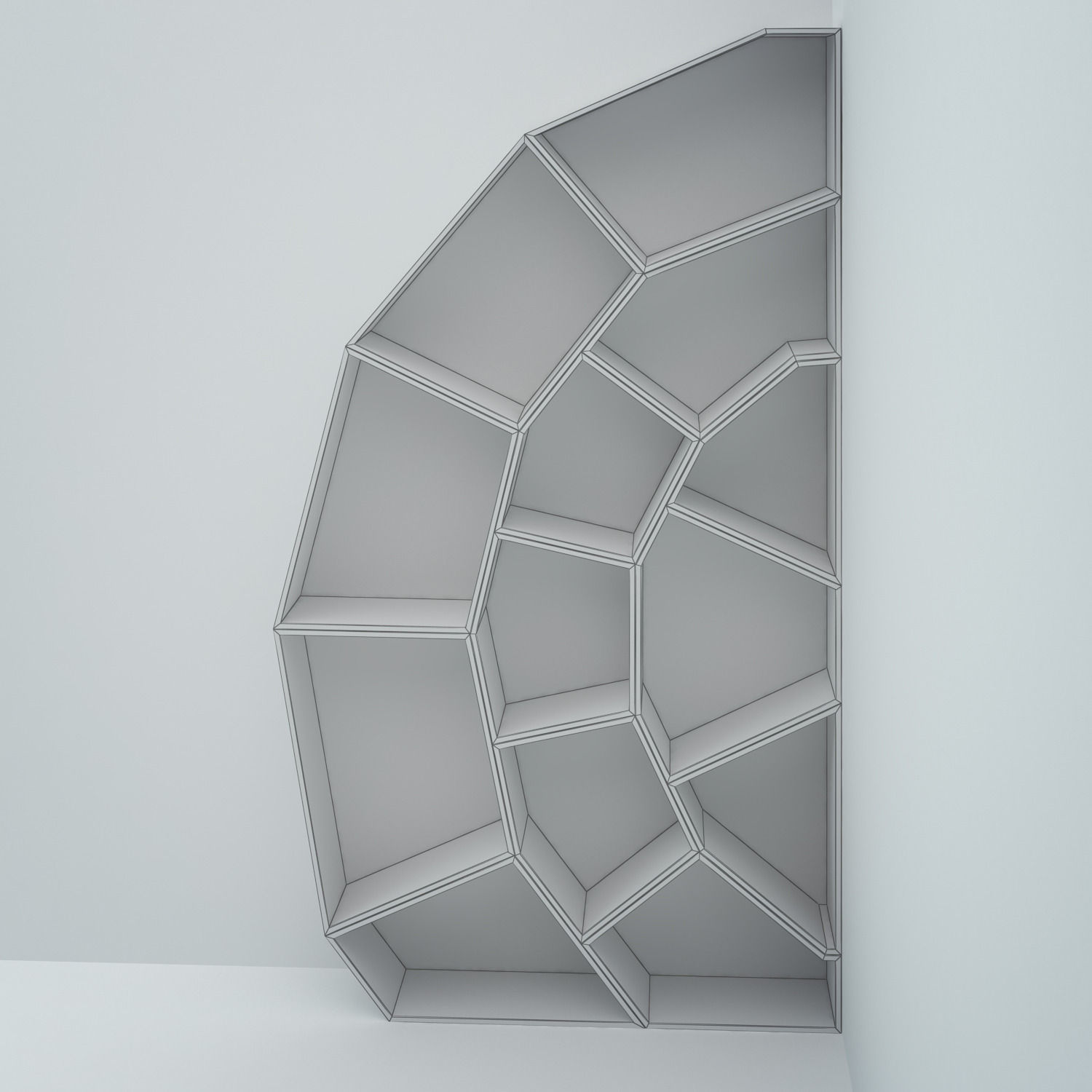 Spider web bookcase Low-poly 3D model_4