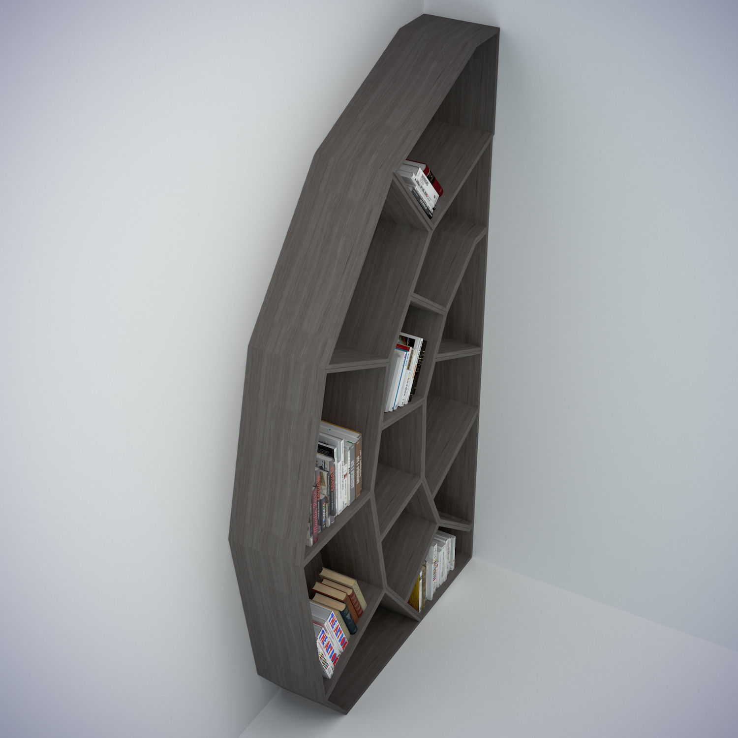 Spider web bookcase Low-poly 3D model_1
