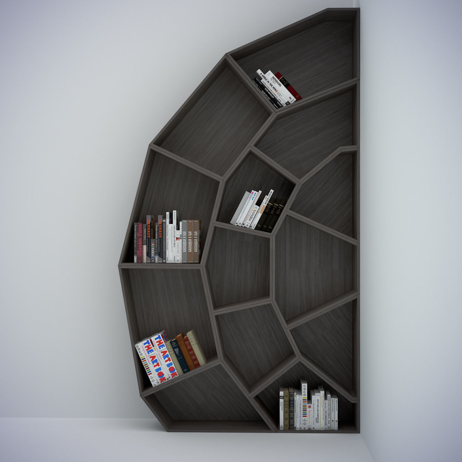 Spider web bookcase Low-poly 3D model_2