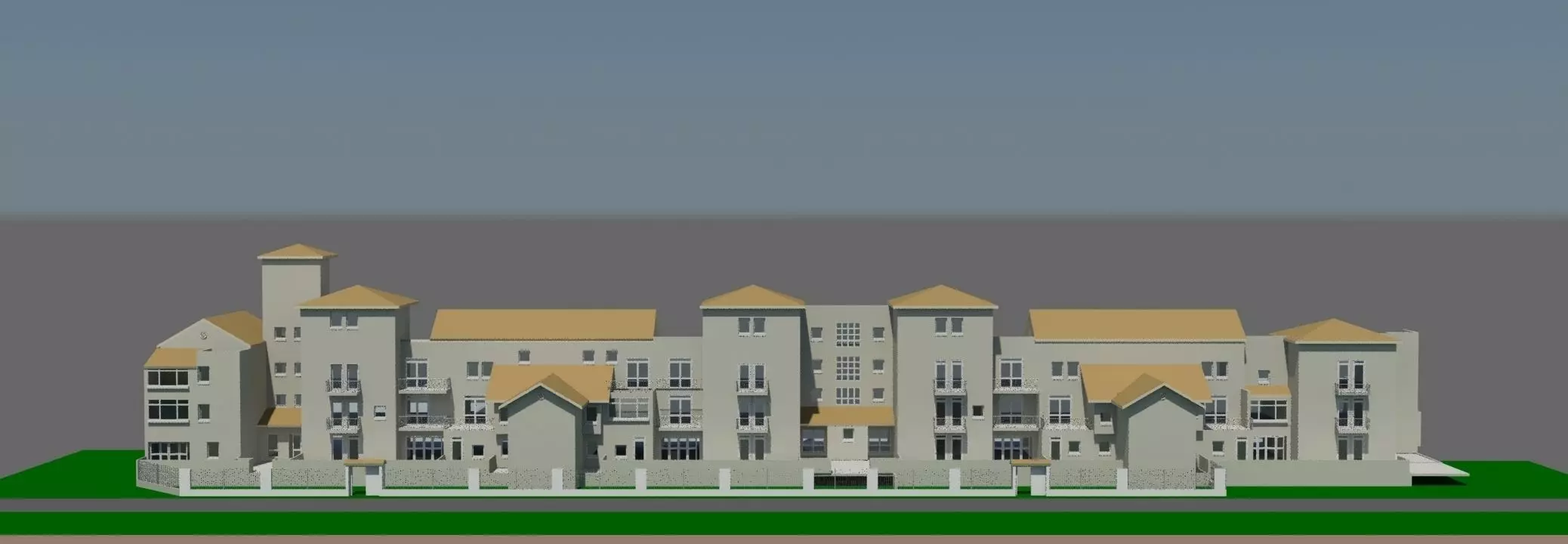 Andros apartment building on beach Free low-poly 3D model