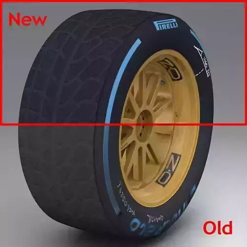 18 inches wet front tyre Low-poly 3D model