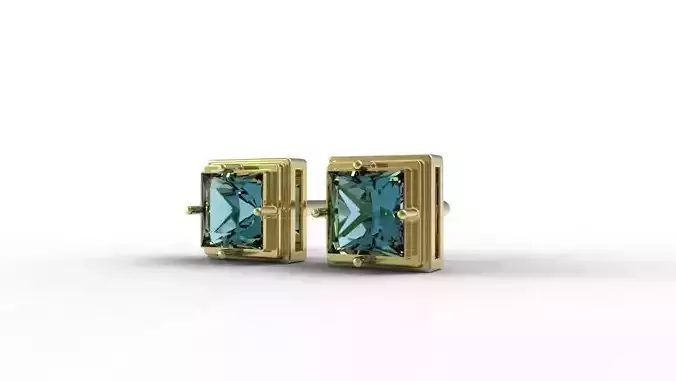 gold earrings pyramid