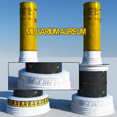 Roman Imperial Milliarium Aureum 3D model_11