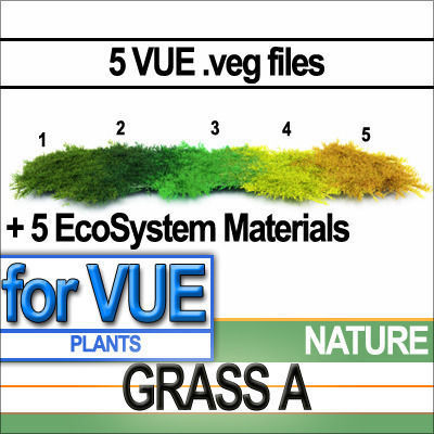 Grass A 5 Colors Vue EcoSystem 3D model_3