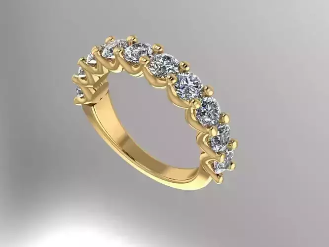 10 stone wedding anniversary ring 3D print model