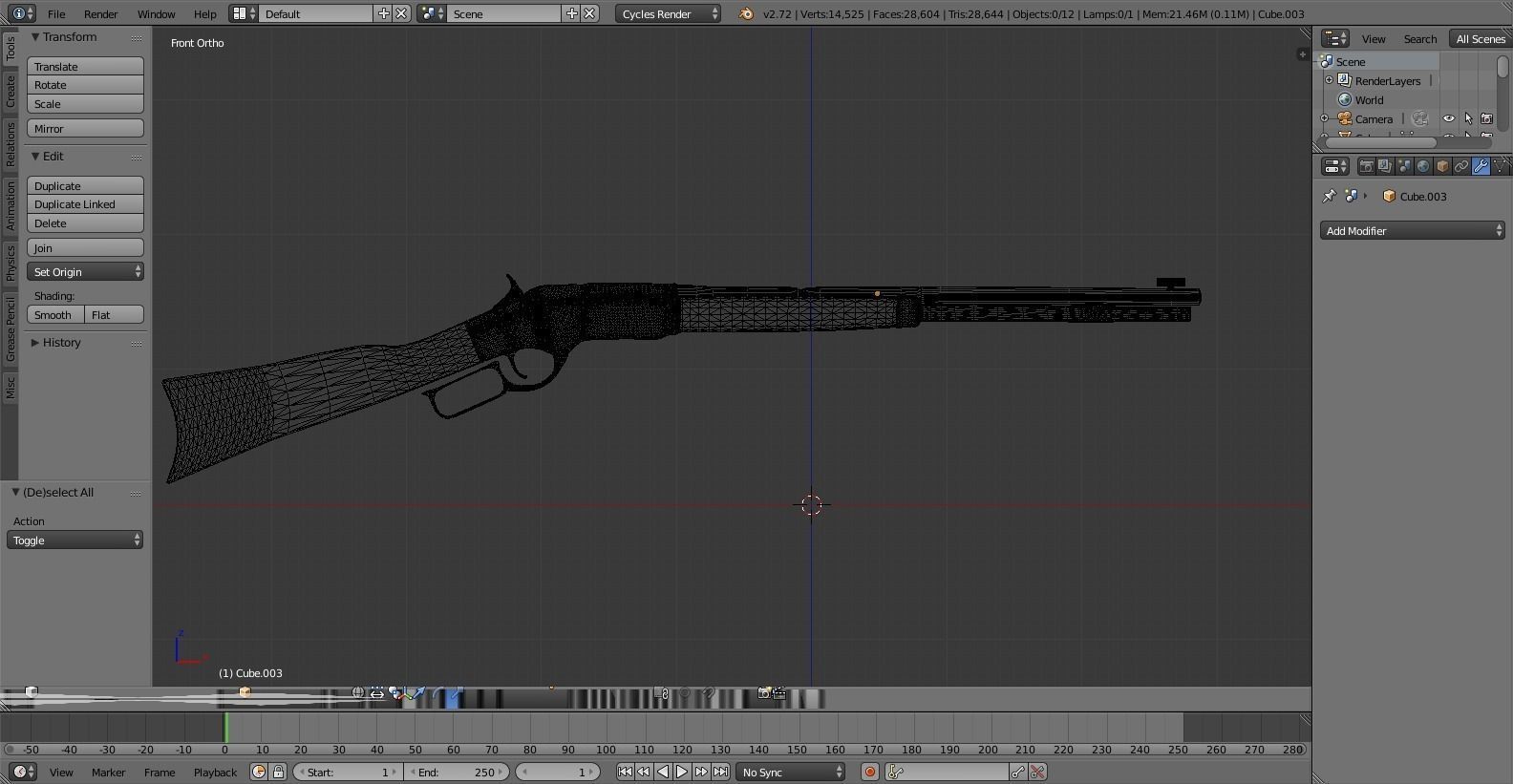 Winchester colt revolver Low-poly 3D model_4