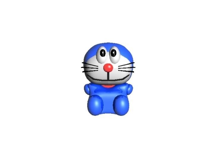 Doraemon toy Low-poly 3D model_0
