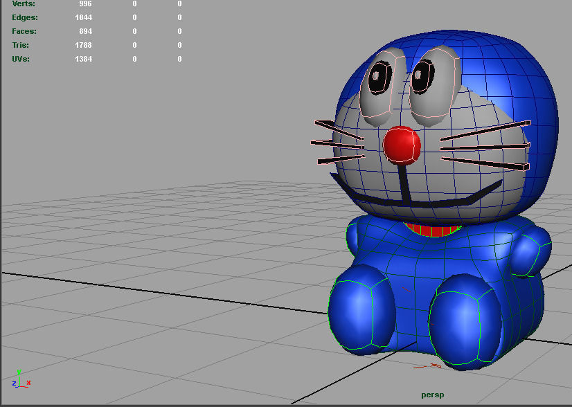 Doraemon toy Low-poly 3D model_1
