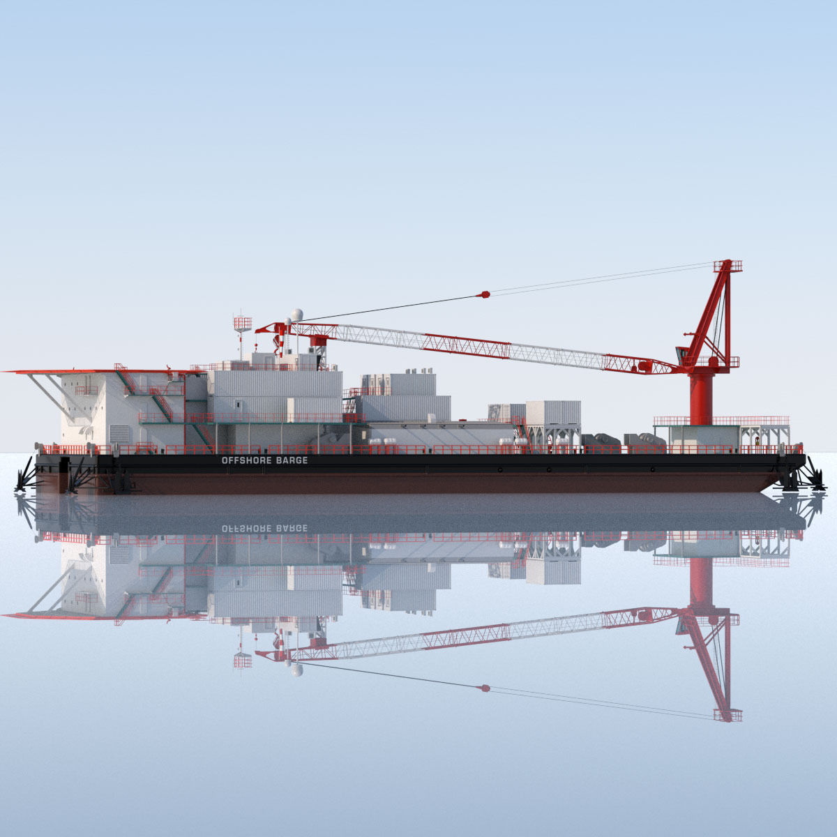 Offshore Barge 3D model_7