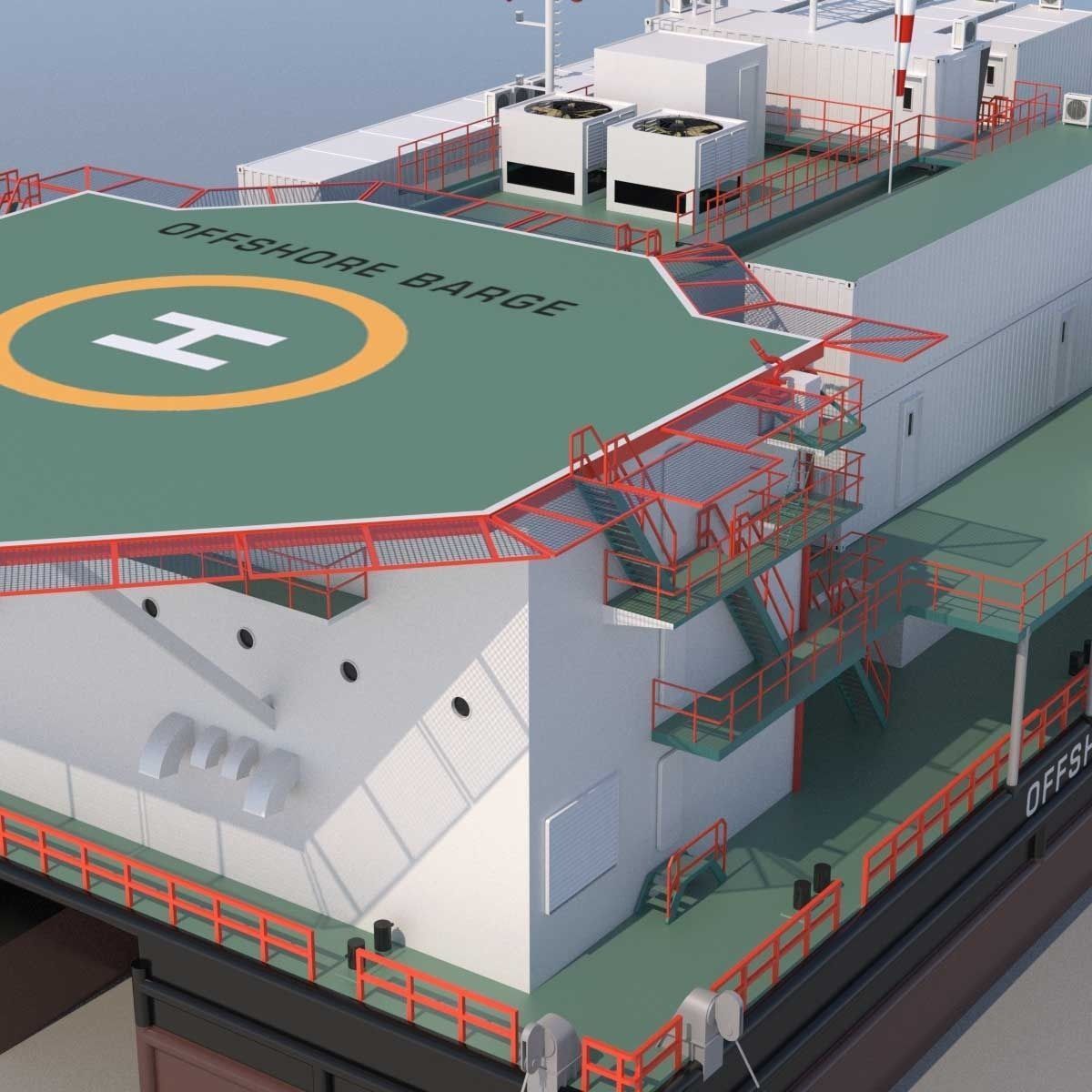 Offshore Barge 3D model_11