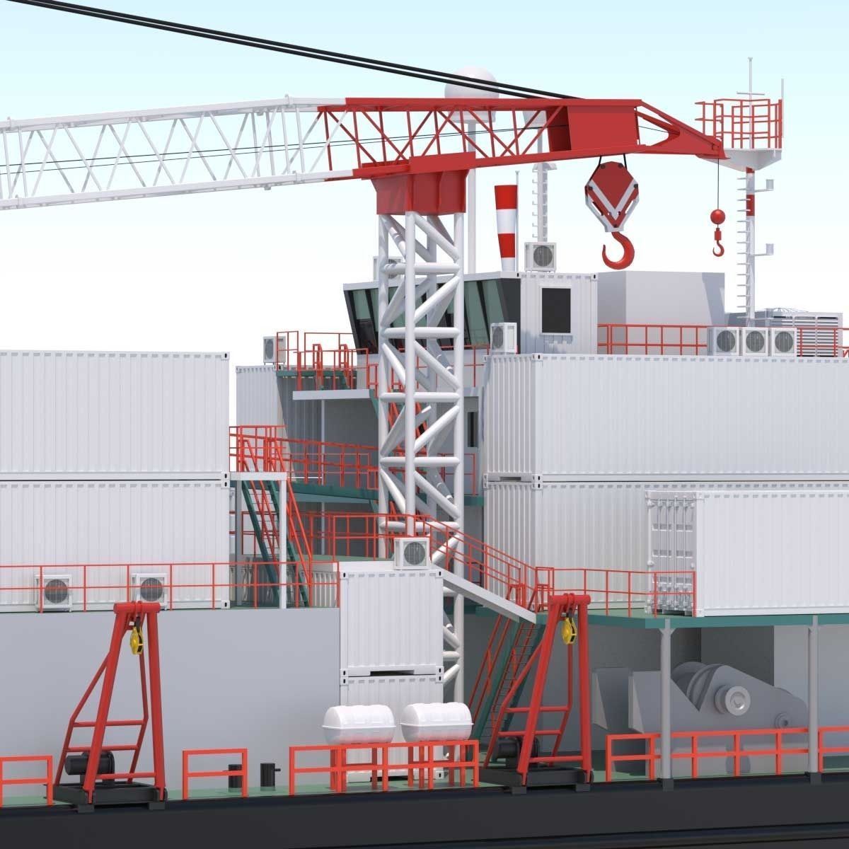 Offshore Barge 3D model_12