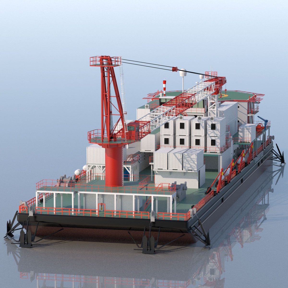 Offshore Barge 3D model_14