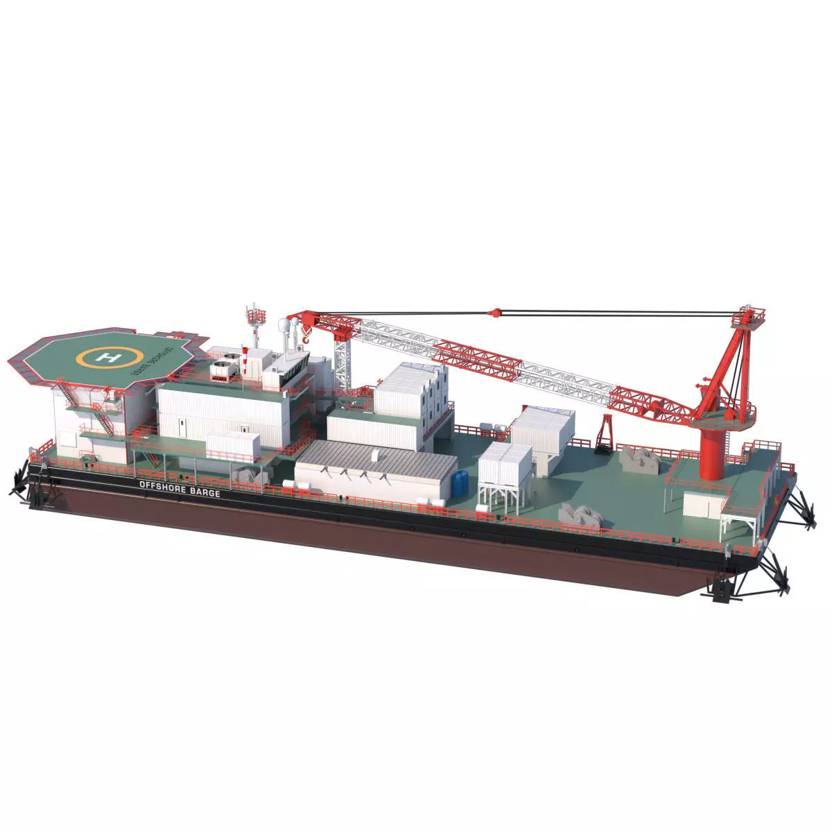 Offshore Barge 3D model_0