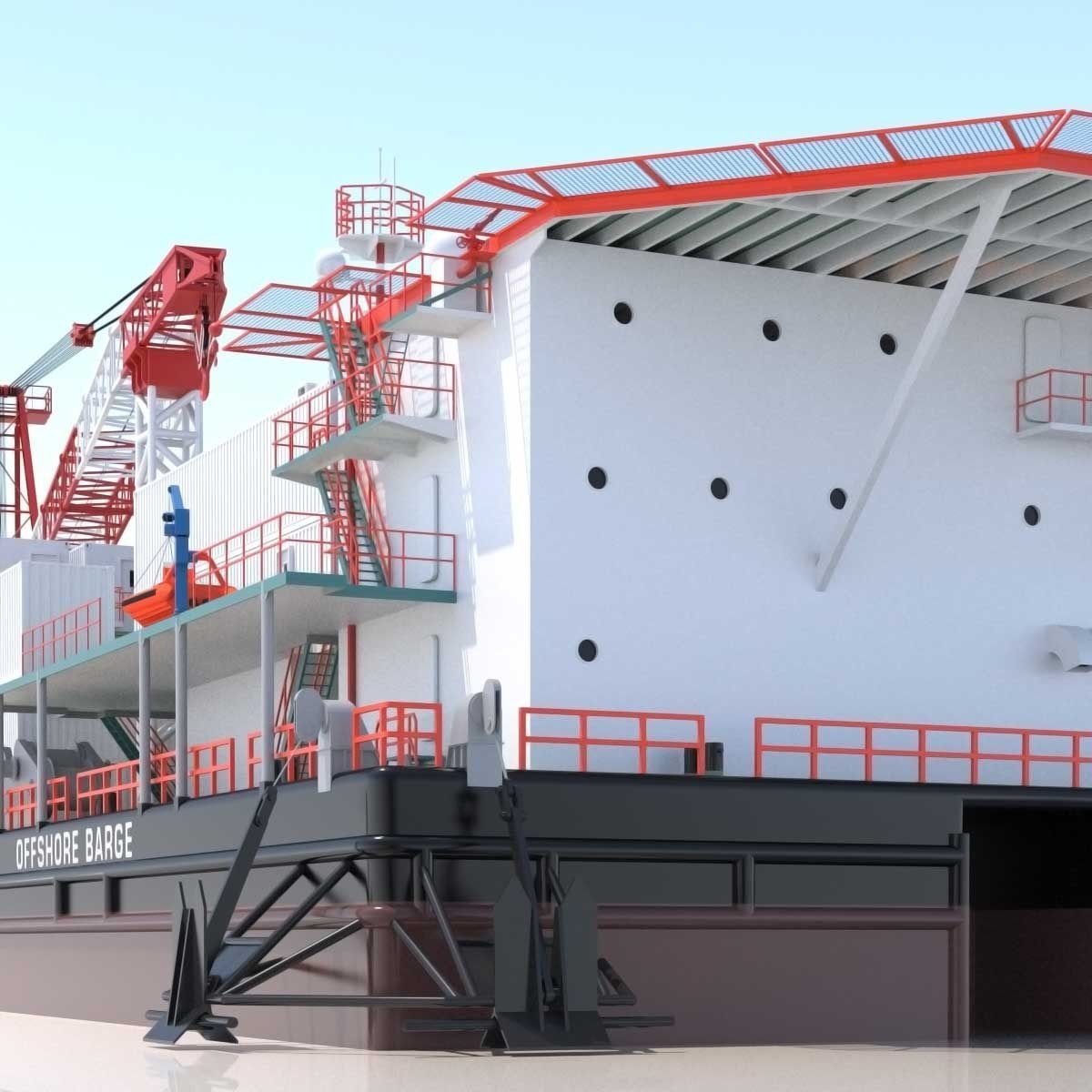 Offshore Barge 3D model_10