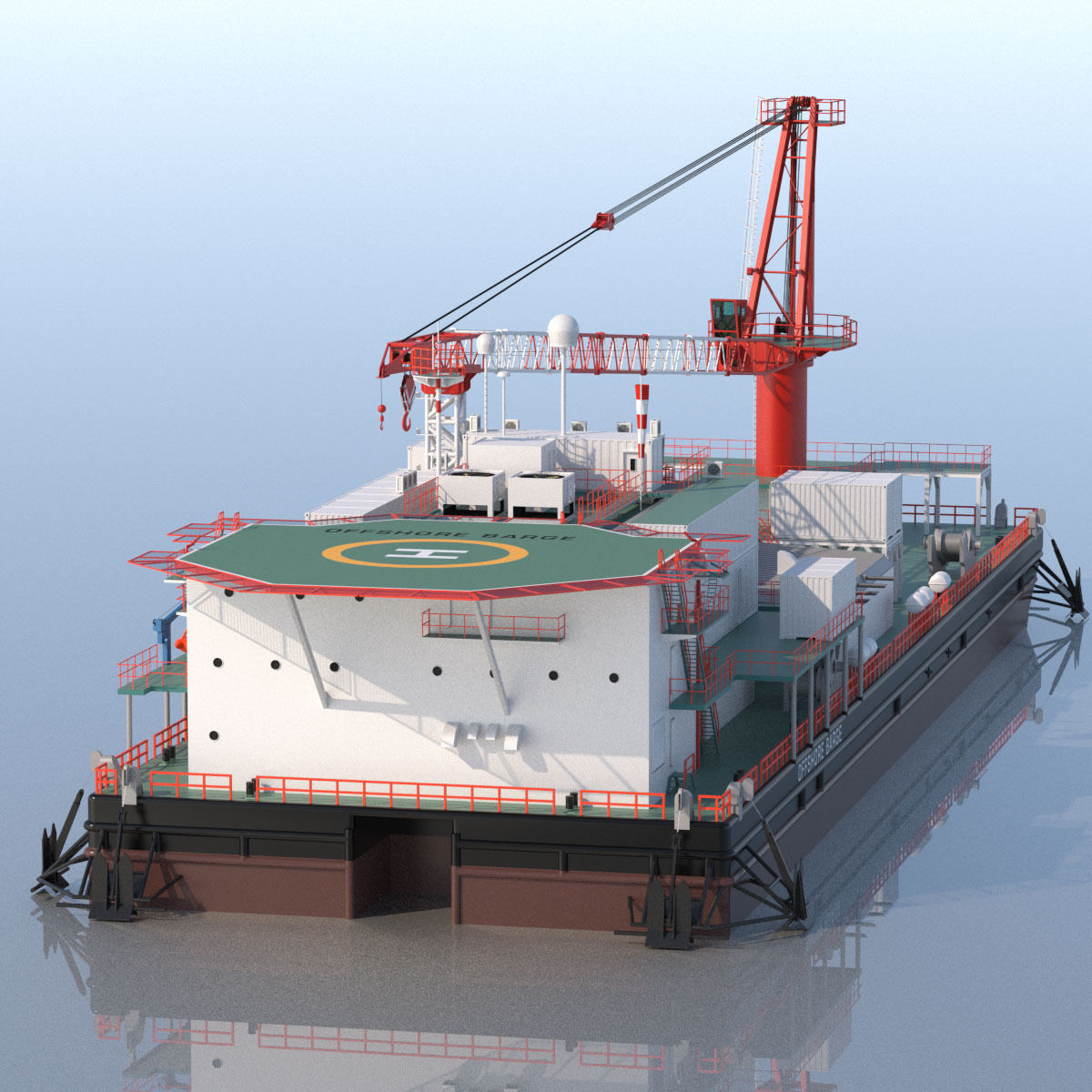 Offshore Barge 3D model_3