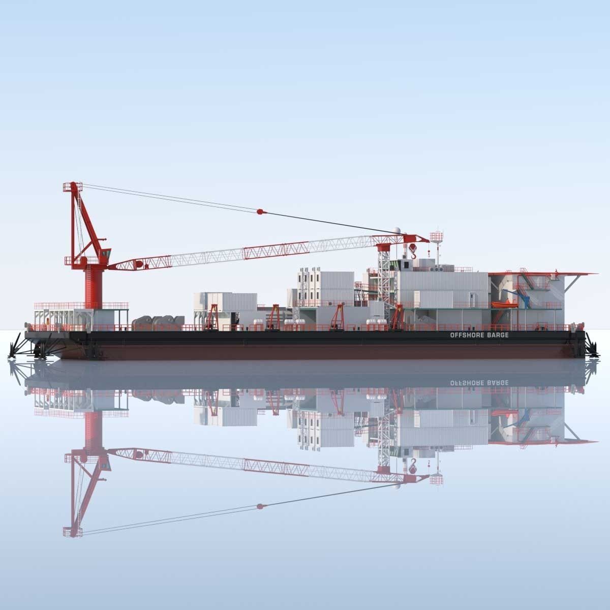 Offshore Barge 3D model_8