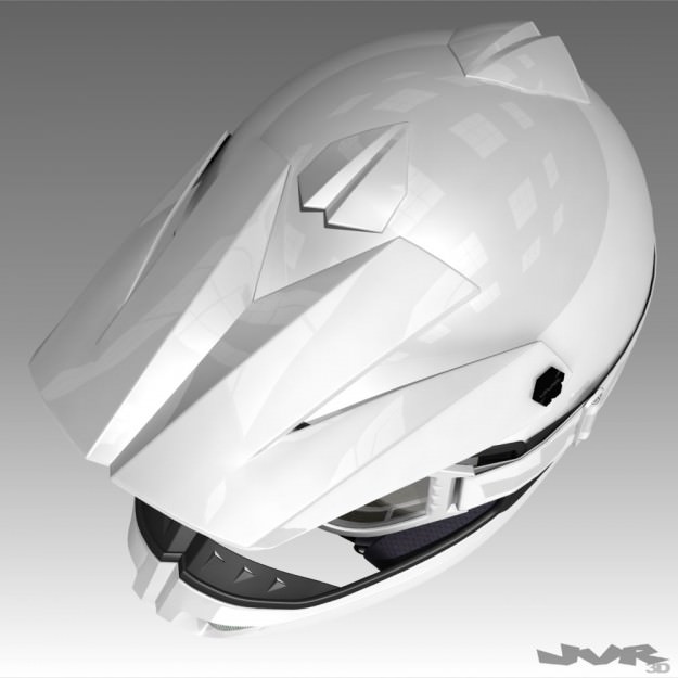 Motocross Helmet and Goggles 3D model_3