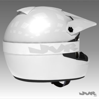 Motocross Helmet and Goggles 3D model_1