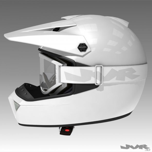 Motocross Helmet and Goggles 3D model_2