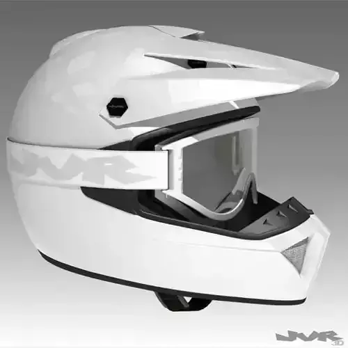 Motocross Helmet and Goggles 3D model