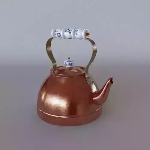 teapot copper tea kettle 3D model