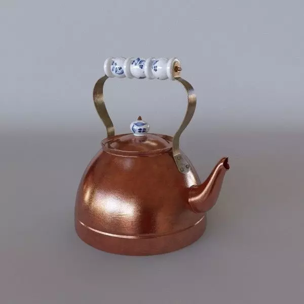 teapot copper tea kettle 3D model