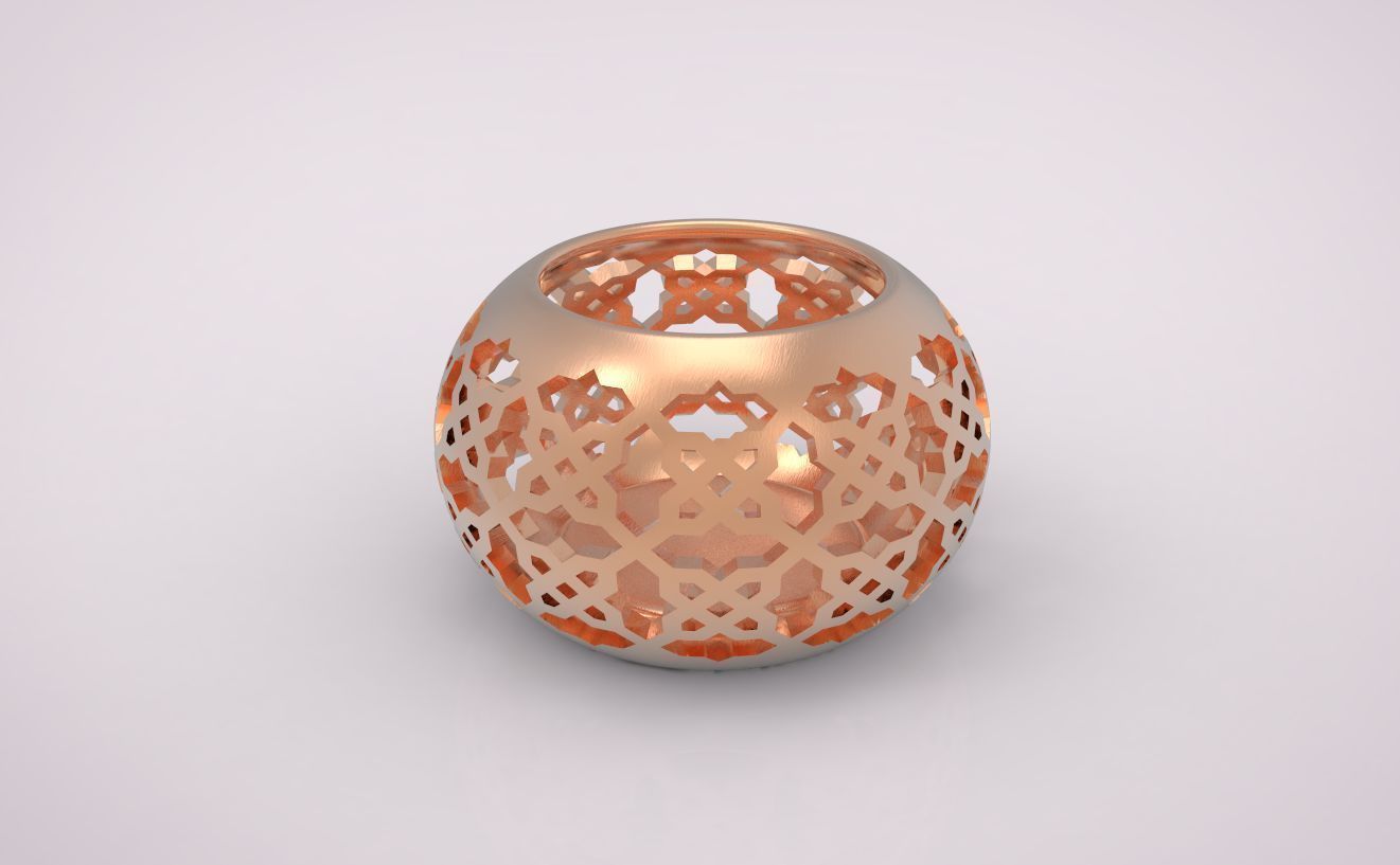candlestick vase with intricate pattern 3D print model_2